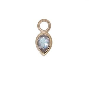 PAIR of Beatti Jewelry 14k Yellow Gold Labradorite Charms